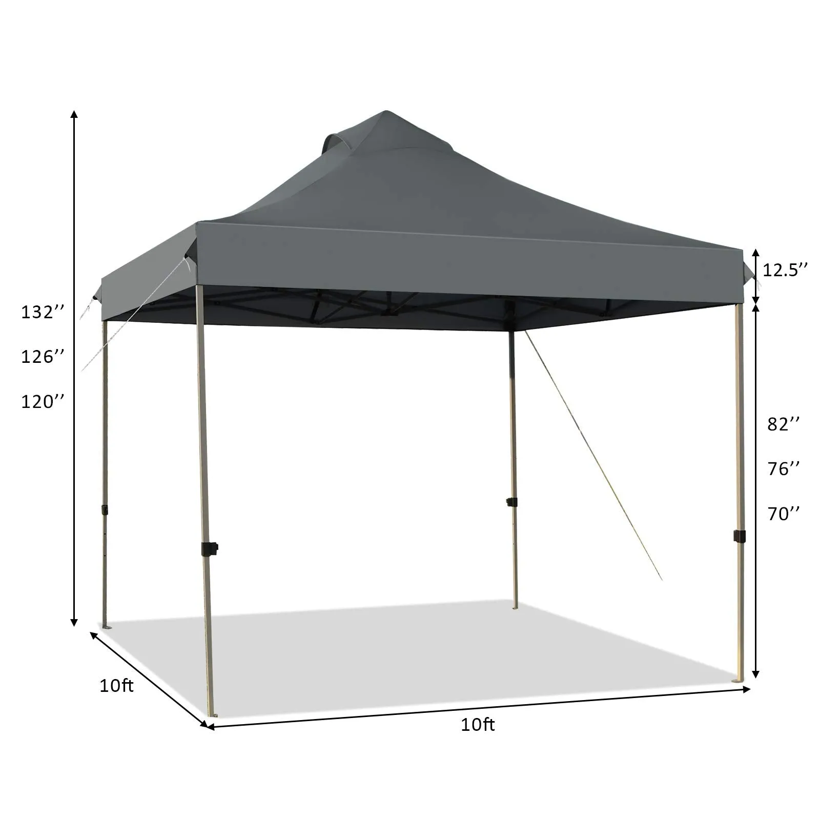 10' x 10' Pop Up Canopy Tent, Easy Set-up Outdoor Tent Commercial Instant Shelter