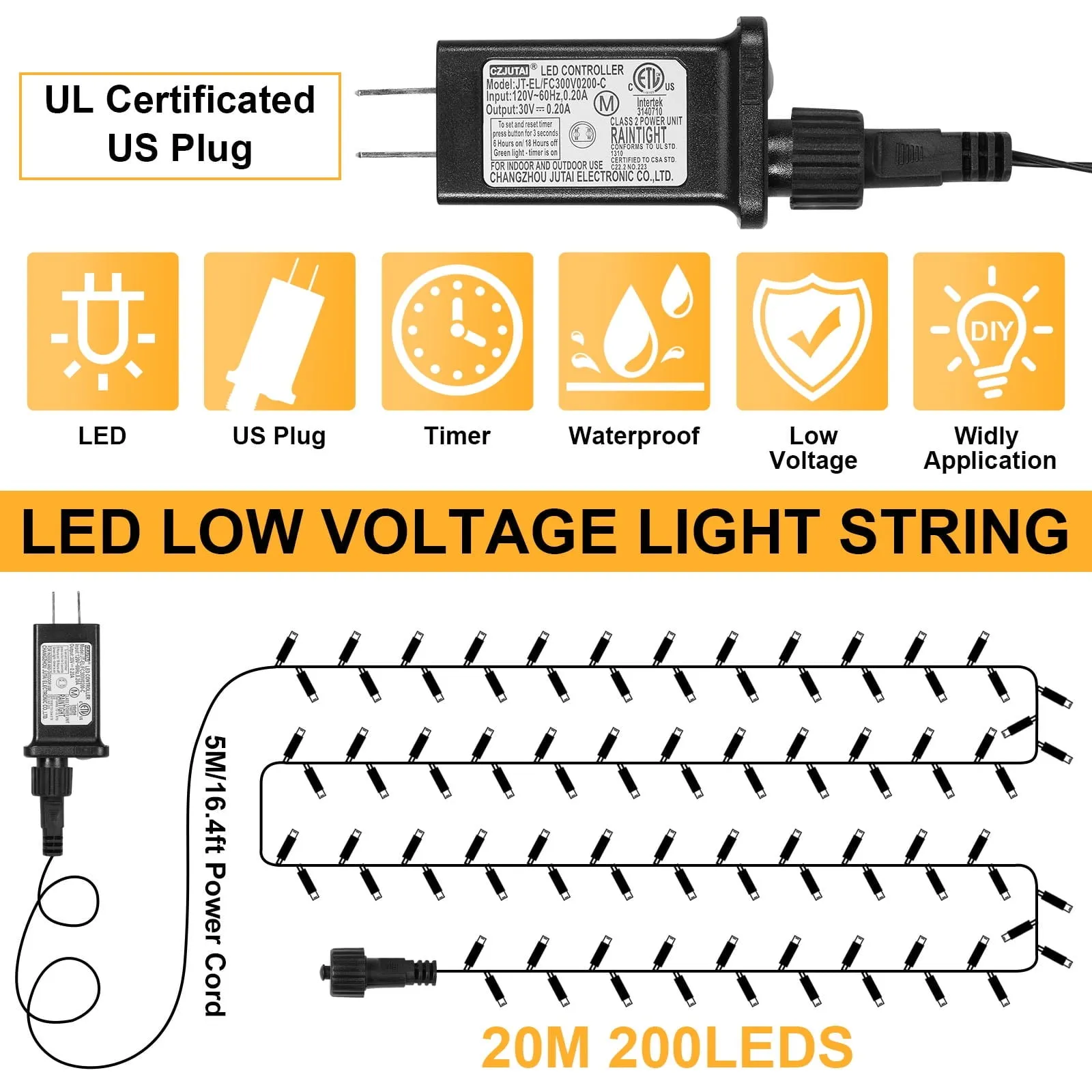 100-1000 LED Christmas Lights, Low Voltage Fairy String Lights with 8 Function Modes