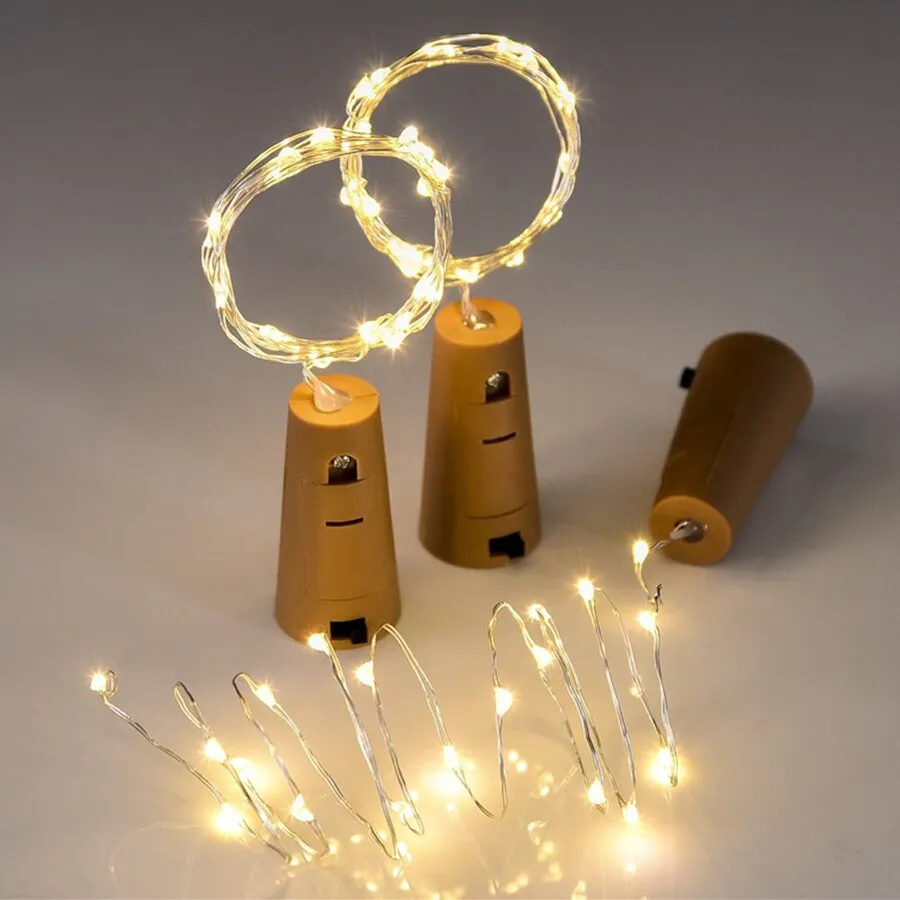 1M 2M Wine Bottle Lights With Cork LED String Light Copper Wire Fairy Garland Lights Christmas Holiday Party Wedding Decoration