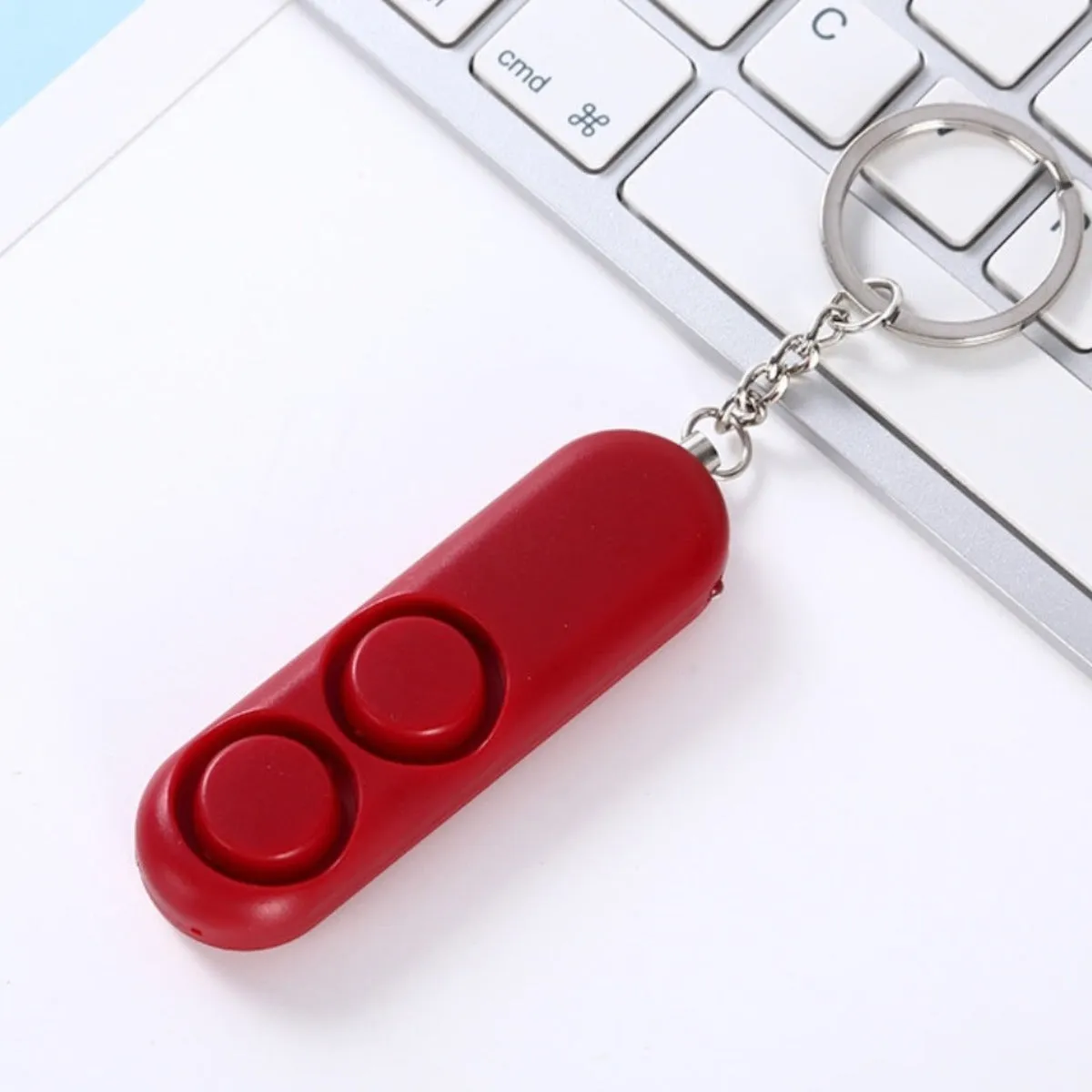 2 Pcs 120dB Self Defense Dual Speaker Extra Loud Personal Safety Alarm Keychain