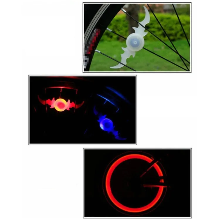 2 PCS Bicycle Wheels Willow Spoke Lights Decoration Colorful LED Night Riding Light (Red Light)