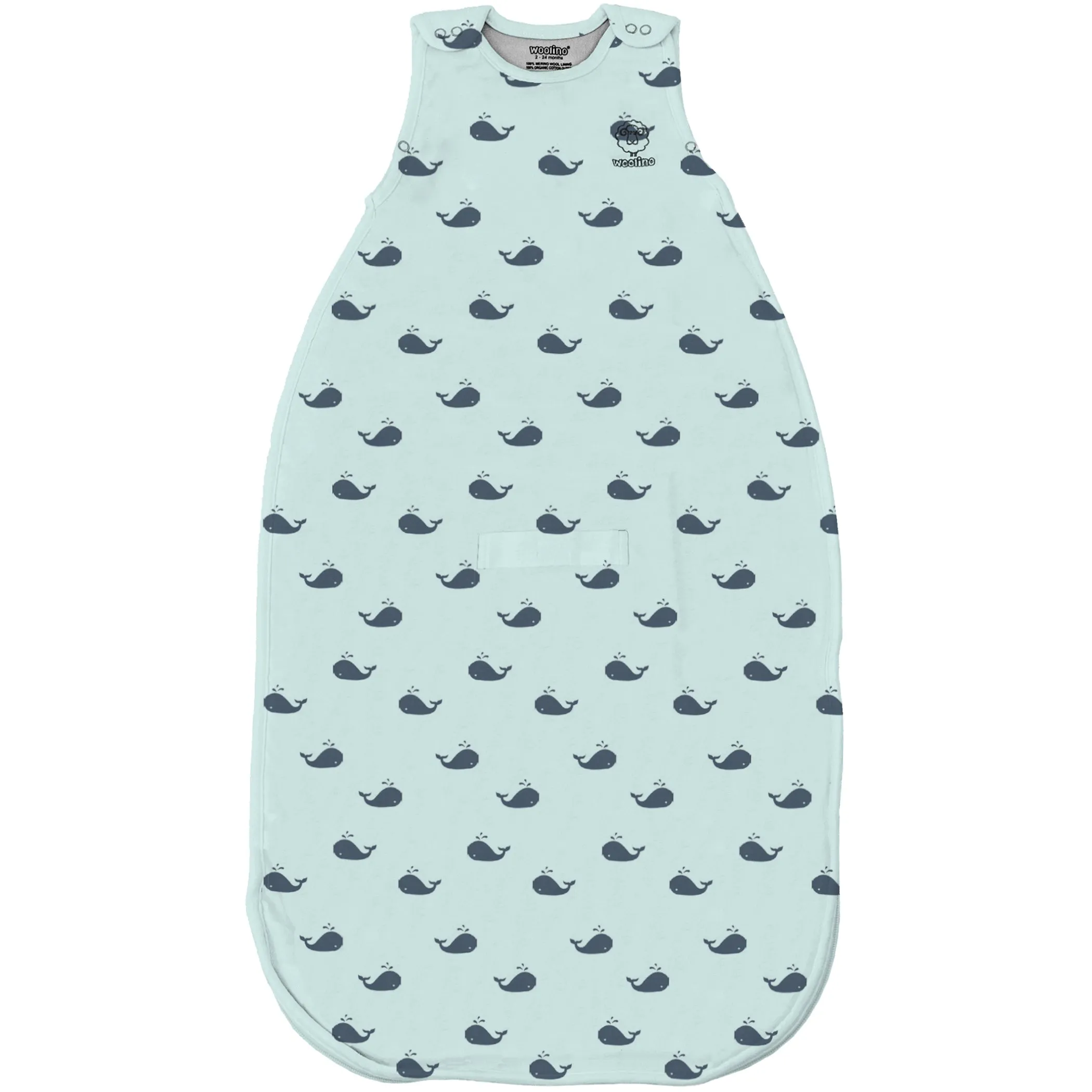 4 Season Ultimate Baby Sleep Bag, Merino Wool & Organic Cotton, 2 Months - 2 Years, Whales