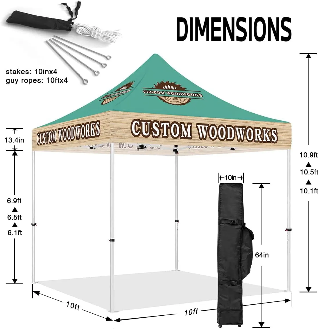 ABLEM8CANOPY Woodworks 10x10 Custom Canopy Tent