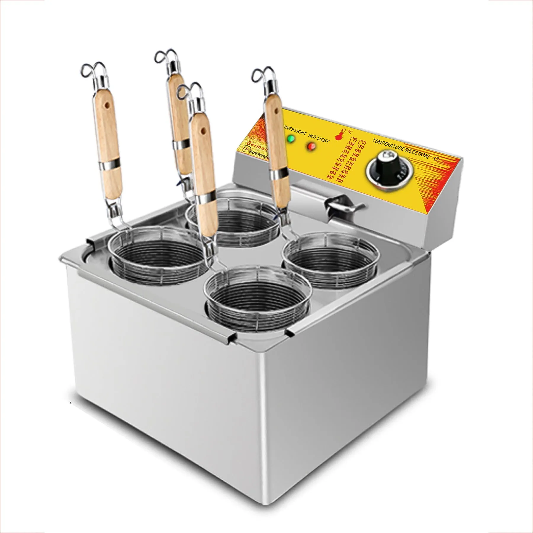 AP-386 Electric Pasta Cooker | Noodle Machine | 4-Basket Pot for Pasta and Noodles | Stainless Steel | 2KW