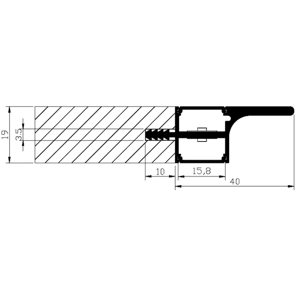 AP16F Aluminum Oval Wardrobe Hanging Rail 10 Pack LED lighted Closet Rod Fixture