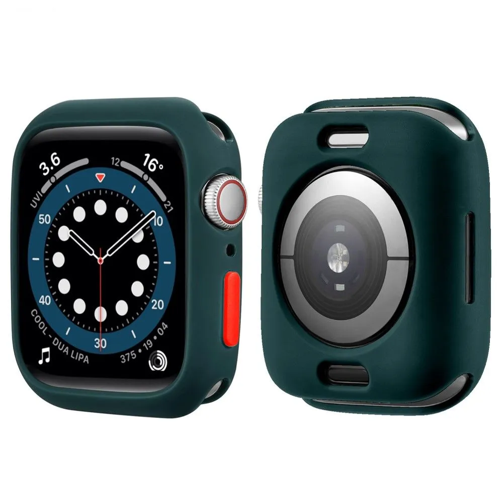 Apple Watch (45mm) candy color button TPU cover - Blackish Green / Red