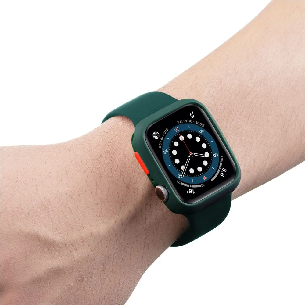 Apple Watch (45mm) candy color button TPU cover - Blackish Green / Red