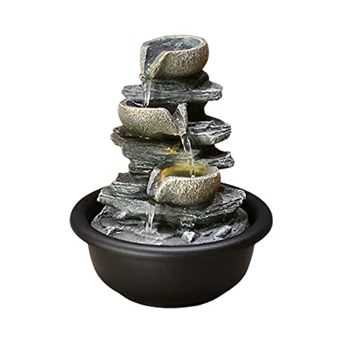 BNF Indoor Waterfall Fountains Mini Waterfall Flowing Water Ornament Waterscape Style C