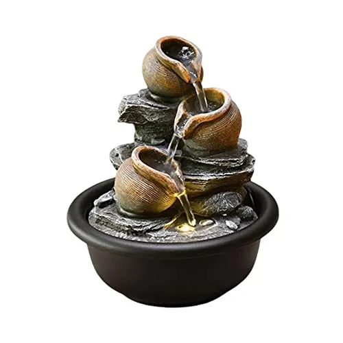 CALANDIS® Indoor Waterfall Fountains Mini Waterfall Flowing Water Ornament Waterscape Style B'