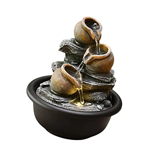 CALANDIS® Indoor Waterfall Fountains Mini Waterfall Flowing Water Ornament Waterscape Style B'