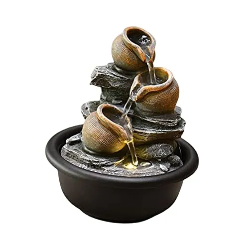 CALANDIS® Indoor Waterfall Fountains Mini Waterfall Flowing Water Ornament Waterscape Style B'