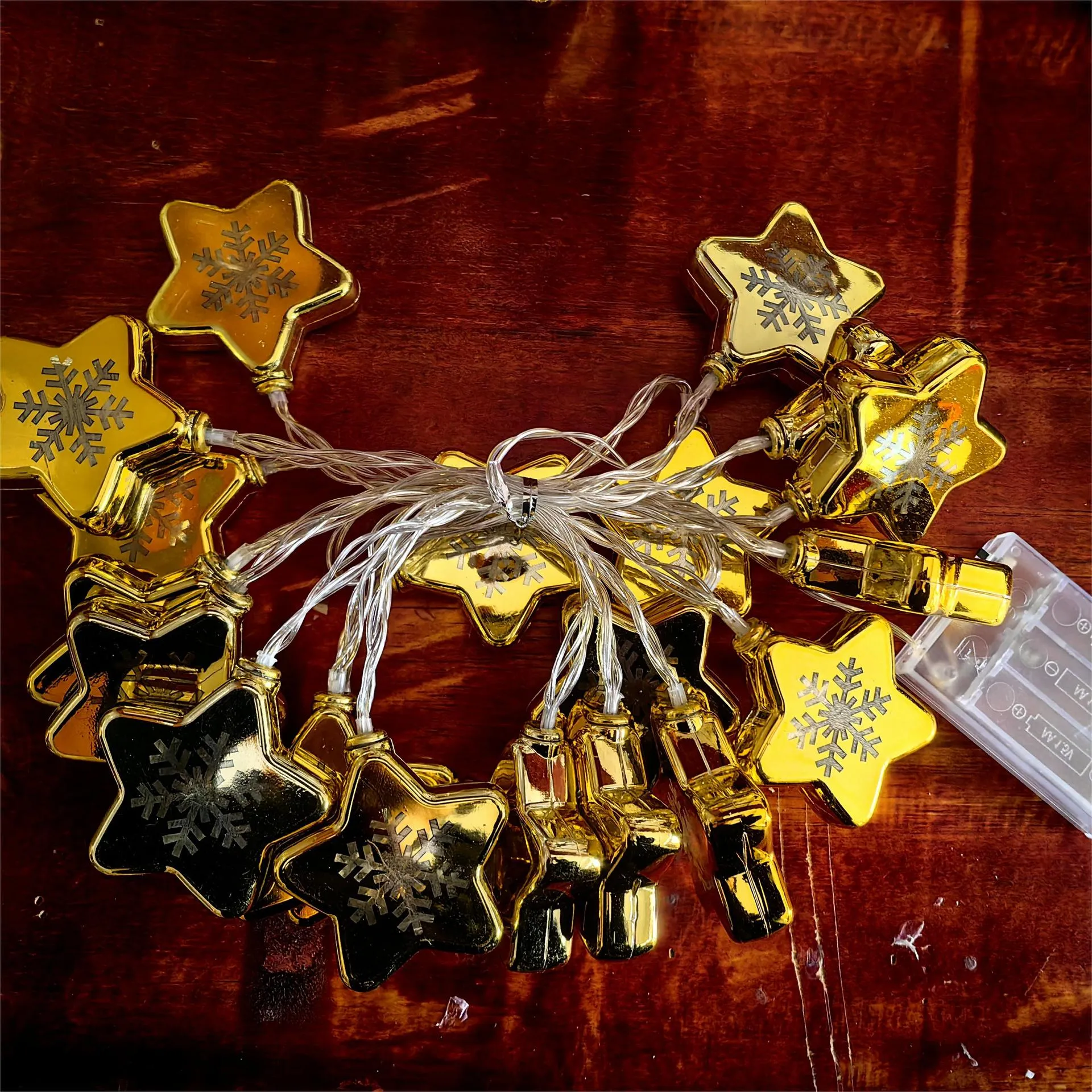 🎅Christmas Sale🎄 LED Electroplated Star Snowflake String Lights Christmas Decoration Lights