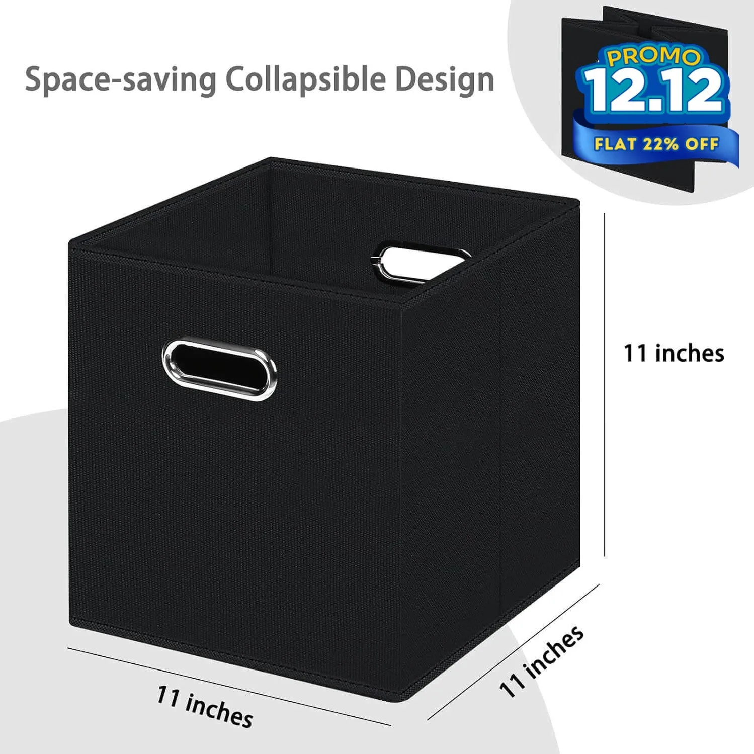 Collapsible Storage Box With Handles