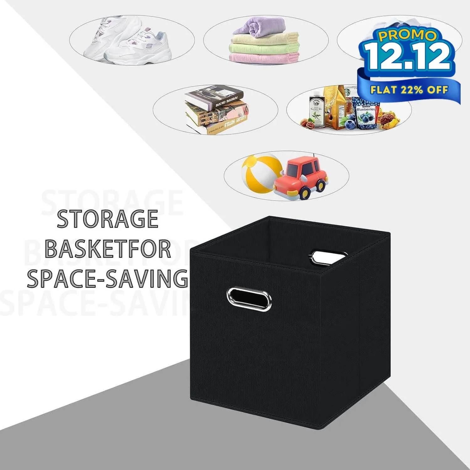 Collapsible Storage Box With Handles