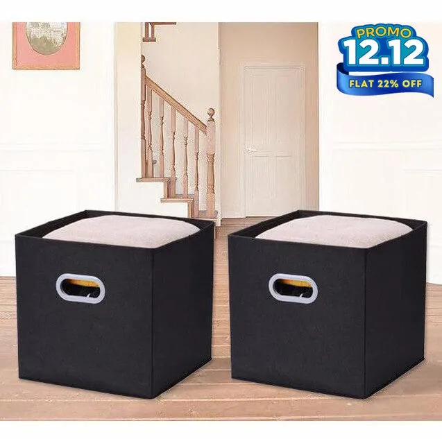 Collapsible Storage Box With Handles