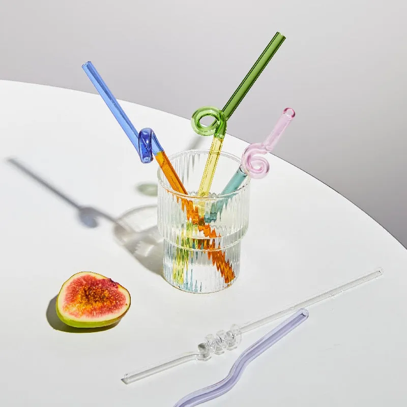 Colorful Environment Friendly Reusable Glass Straw