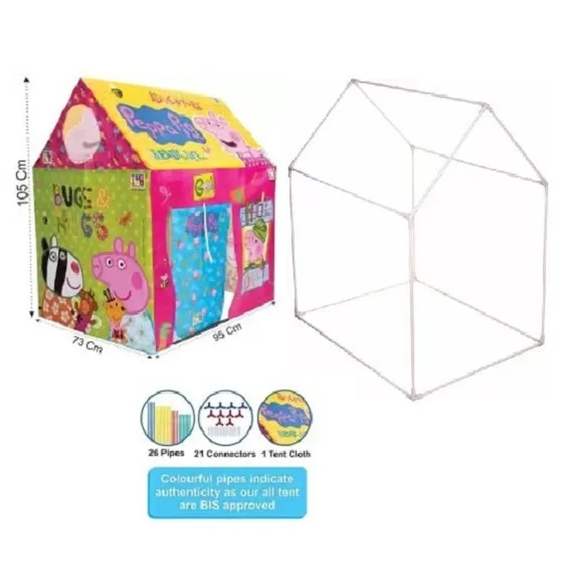 Combo of 2 Jumbo Size Peepa Pig Printed Play Tent House With 1 Kids Doctor Set Briefcase Kit