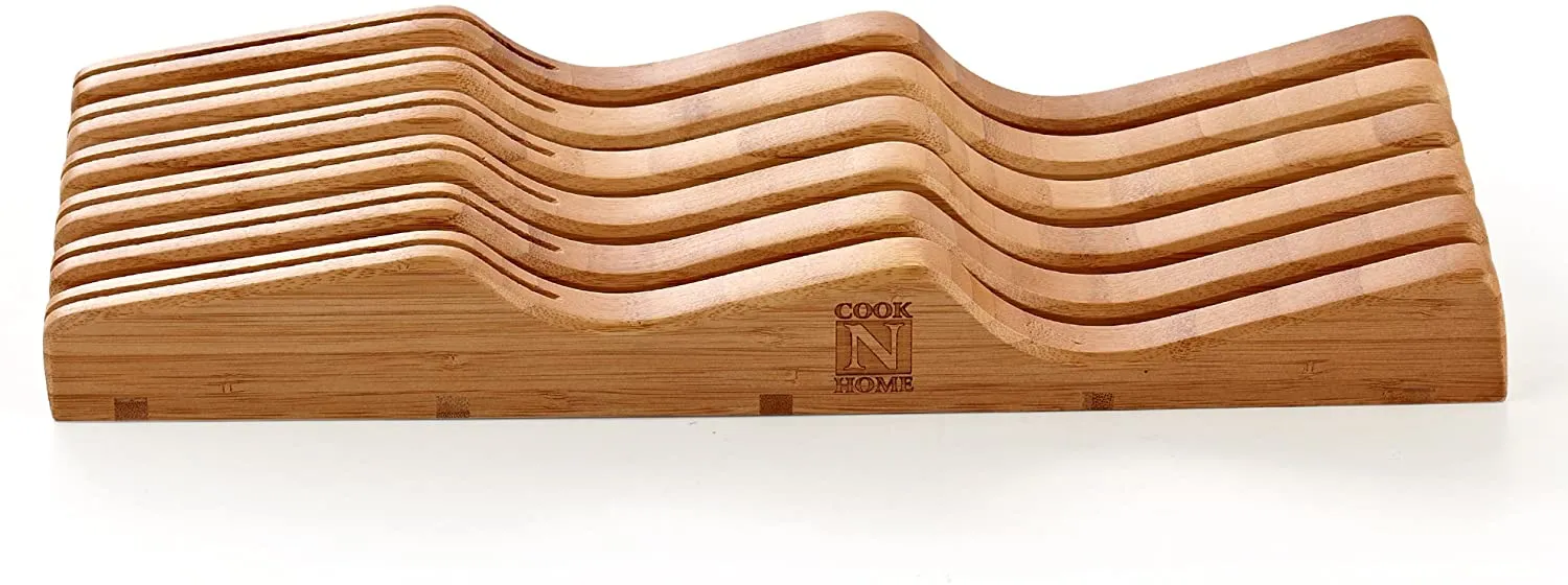 Cook N Home Bamboo Knife Storage in-Drawer Block