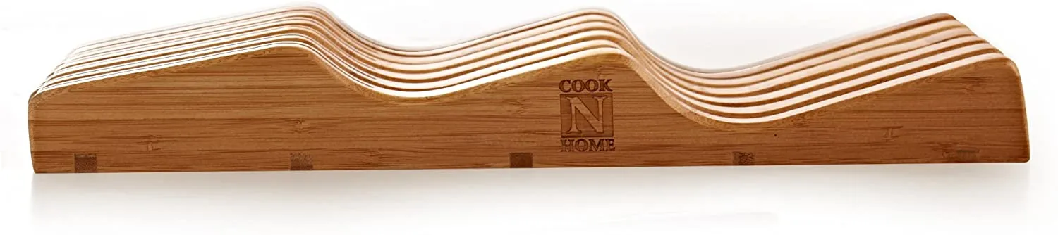 Cook N Home Bamboo Knife Storage in-Drawer Block