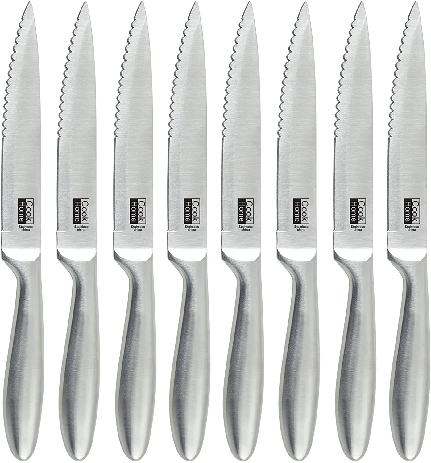 Cook N Home Steak Knife Set, 8-Piece, Silver,NC-00372