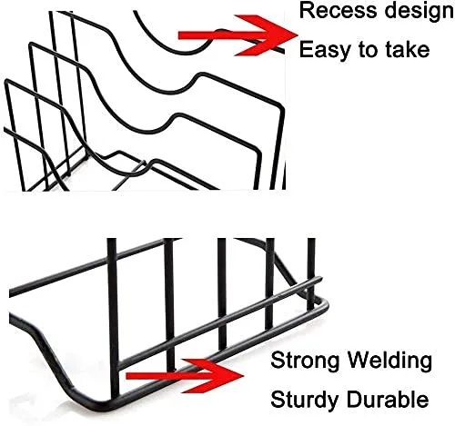 Craft Expertise Multifunctional Kitchen Cabinet Pantry Pan and Pot Lid Organizer Rack Holder Multifunctional Kitchen Cookware Chopping Board Organizer Space SavingStorage Rack (Black) color (Classic)
