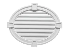 Decorative Louver Horizontal Oval with Decorative Trim and Keystones