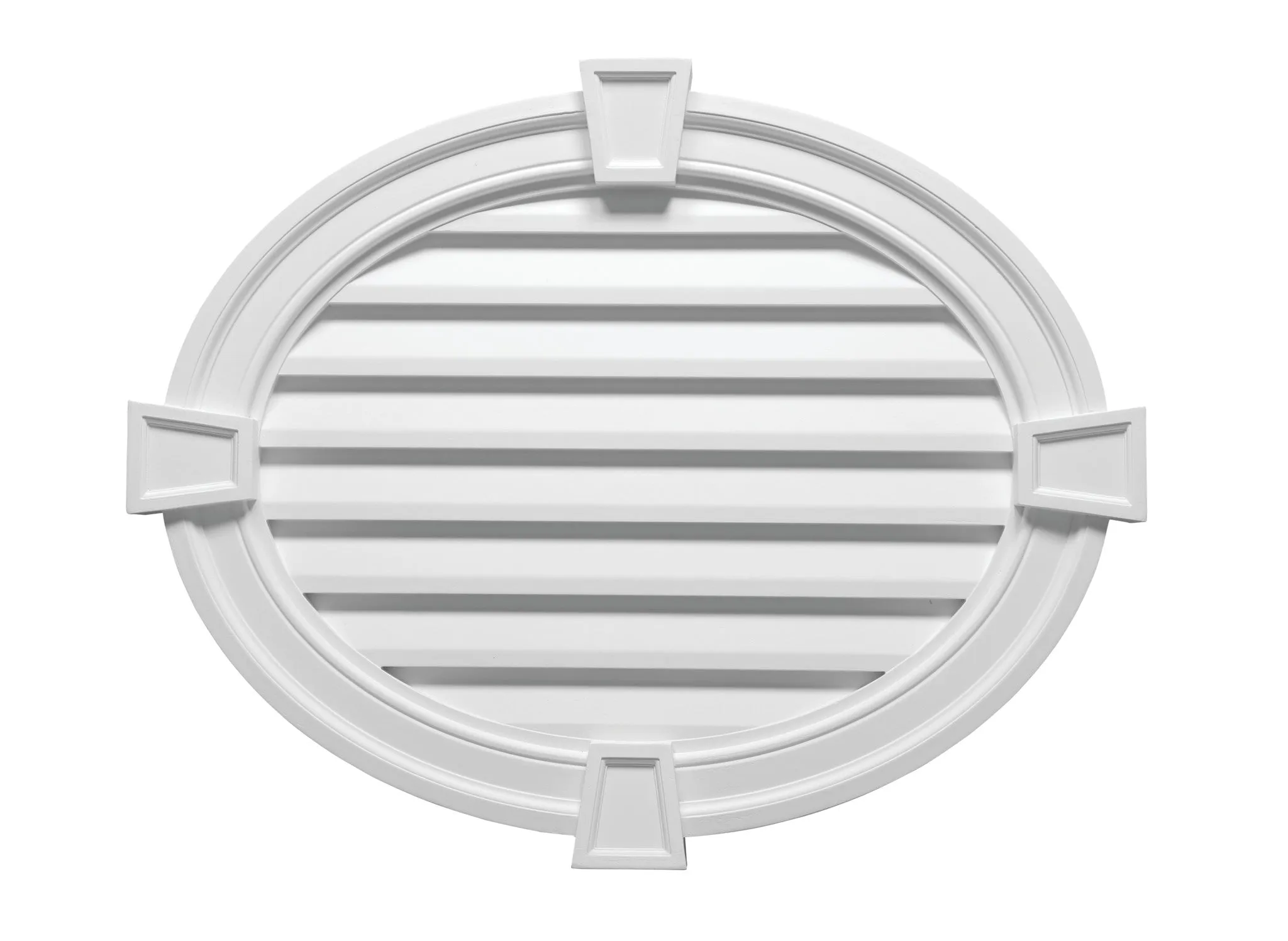 Decorative Louver Horizontal Oval with Decorative Trim and Keystones