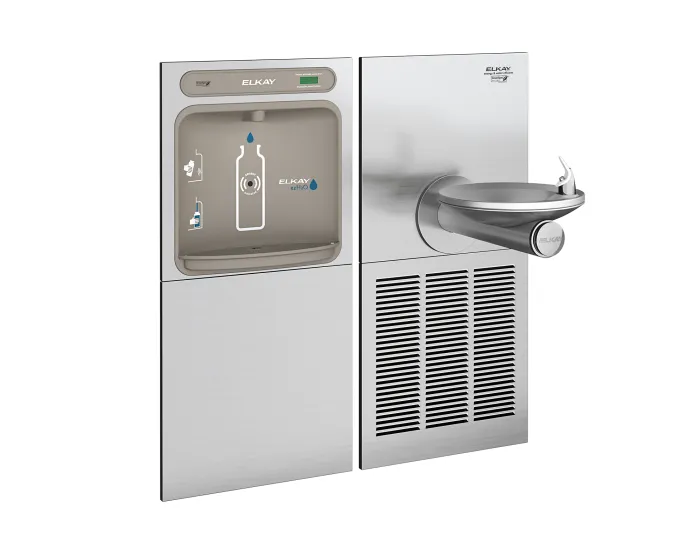 Elkay EZWS-SFGRN8K | In-wall Bottle Filling Station |  Filterless, High-efficiency chiller, Swirlflo fountain, Stainless Steel