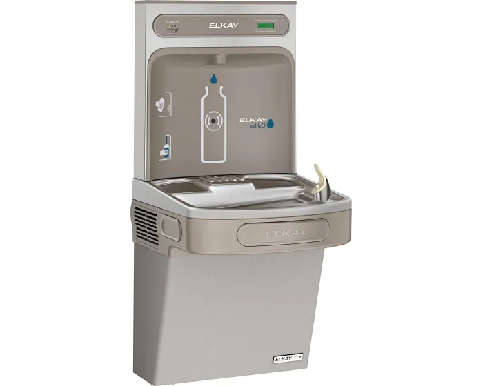 Elkay LZSG8WSLK | Wall-mount Bottle Filling Station | Filtered, High-efficiency chiller, EZ-style fountain, Granite Gray