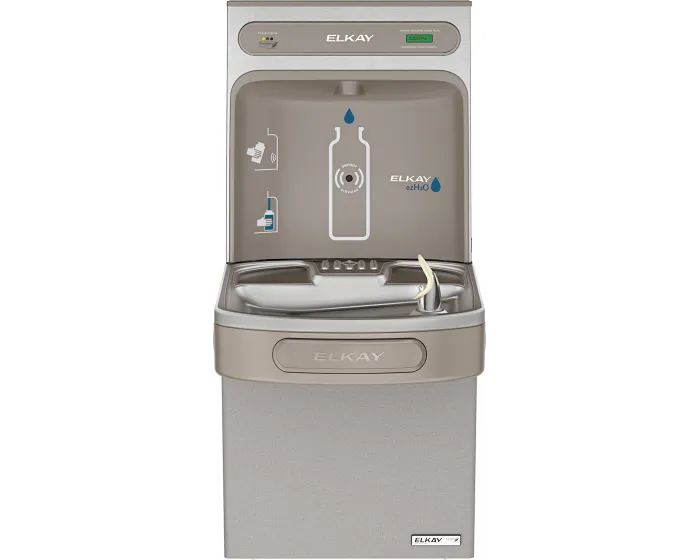 Elkay LZSG8WSLK | Wall-mount Bottle Filling Station | Filtered, High-efficiency chiller, EZ-style fountain, Granite Gray