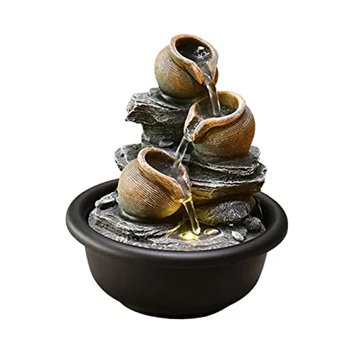 Enakshi Indoor Waterfall Fountains Meditation Relaxing Office Decor Desktop Fountain Round Pot|Home & Garden | Home D?©cor | Indoor Fountains