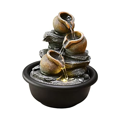 Enakshi Indoor Waterfall Fountains Meditation Relaxing Office Decor Desktop Fountain Round Pot|Home & Garden | Home D?©cor | Indoor Fountains