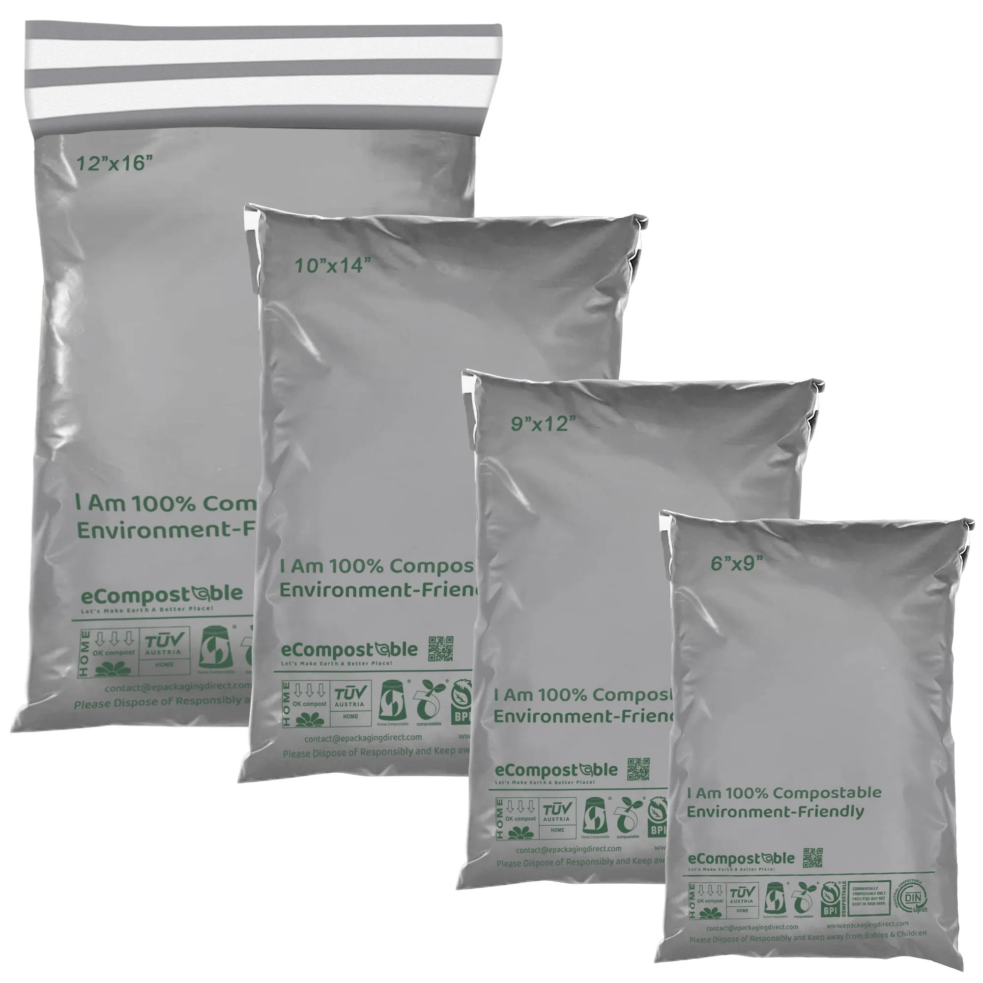 Environment-Friendly Compostable 4 Sizes Mixed Mailing Bags