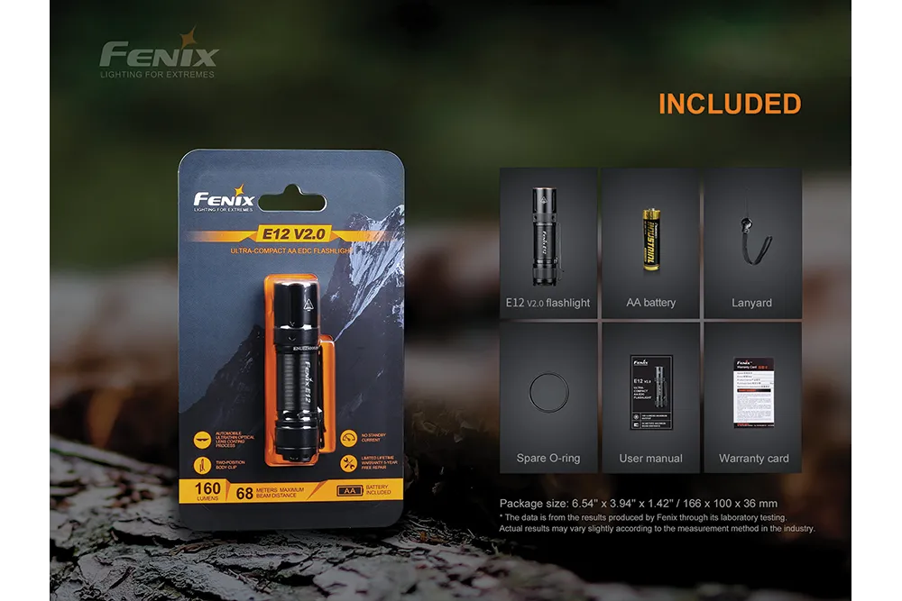 Fenix E12 V2.0 AA LED Flashlight - Discontinued