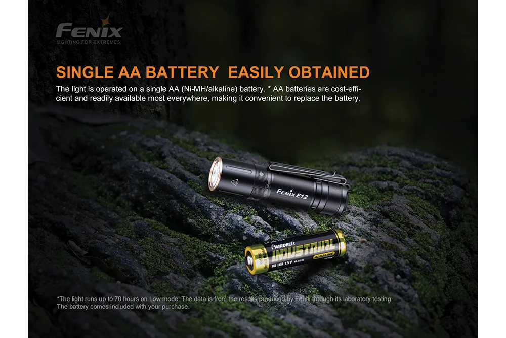 Fenix E12 V2.0 AA LED Flashlight - Discontinued