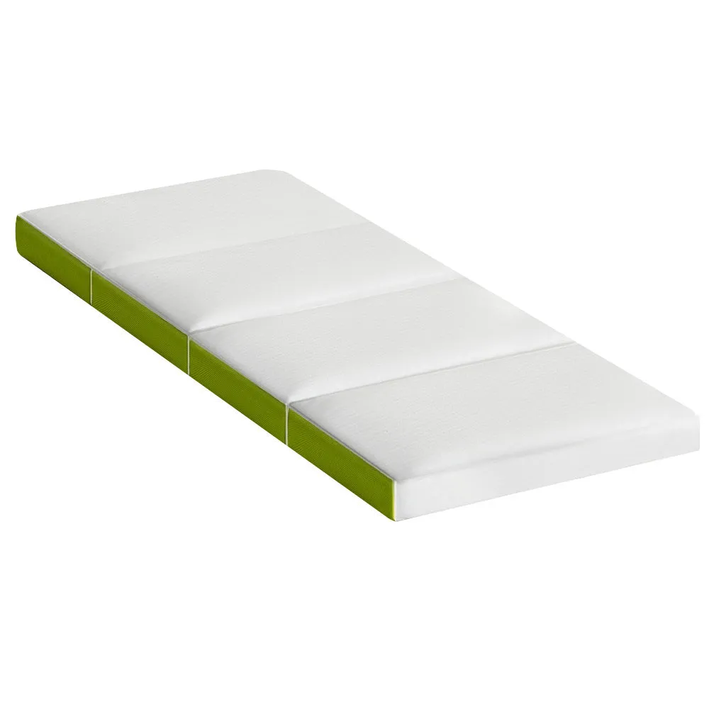 Foldable Medium-Firm Foam Mattress Single, Green - Giselle Bedding