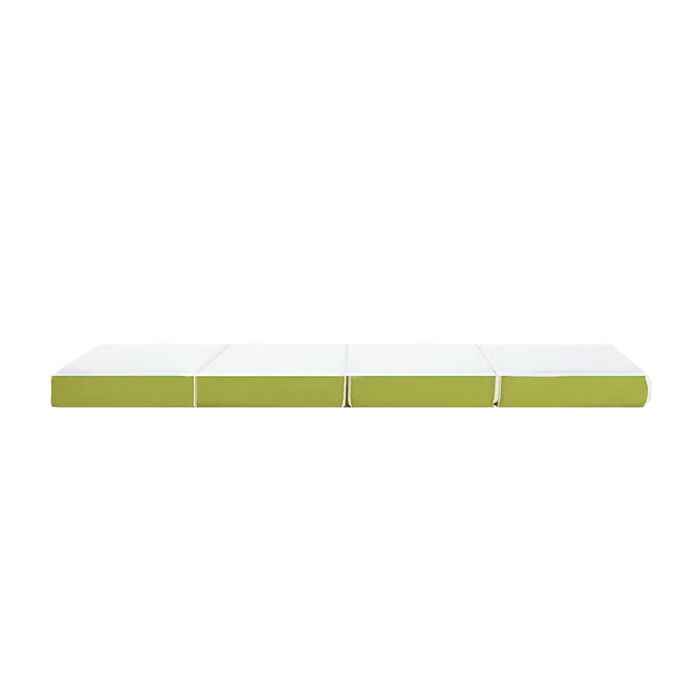 Foldable Medium-Firm Foam Mattress Single, Green - Giselle Bedding