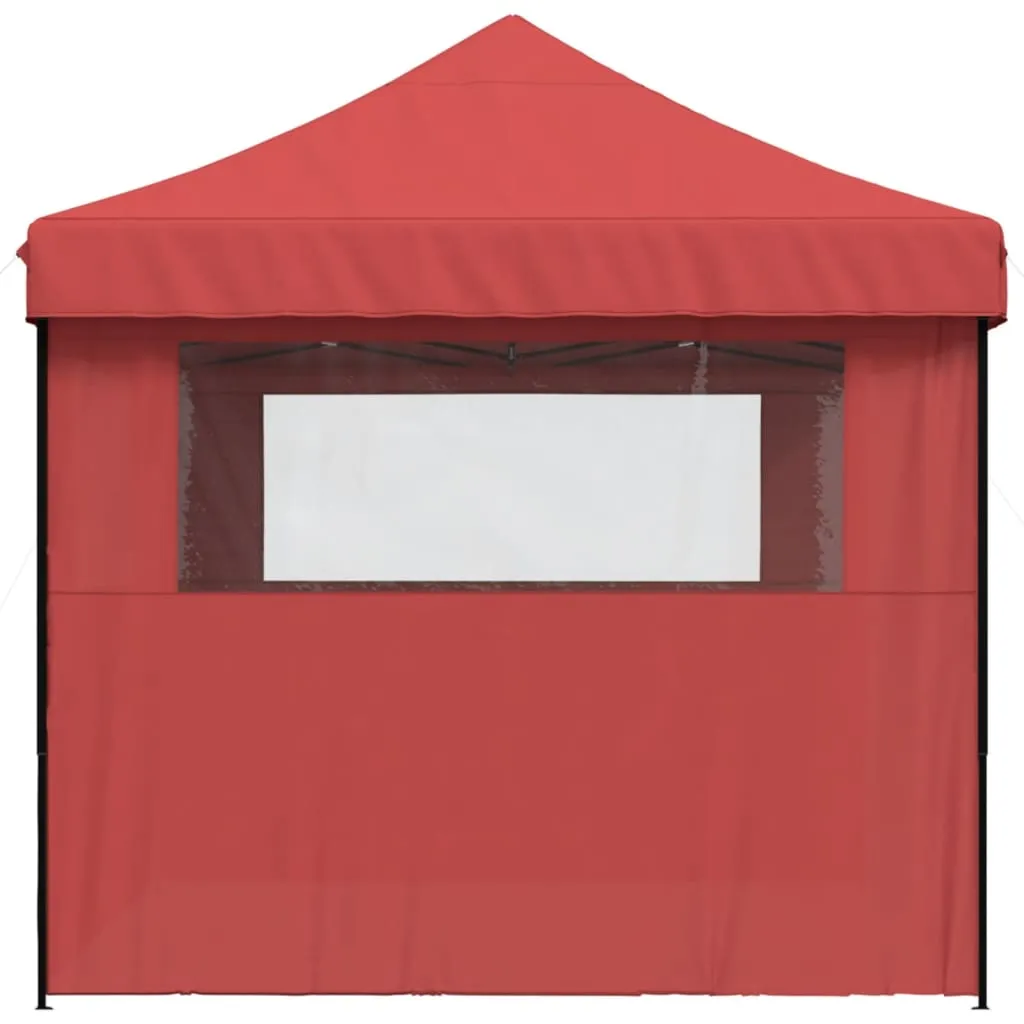 Foldable Party Tent Pop-Up with 3 Sidewalls Burgundy