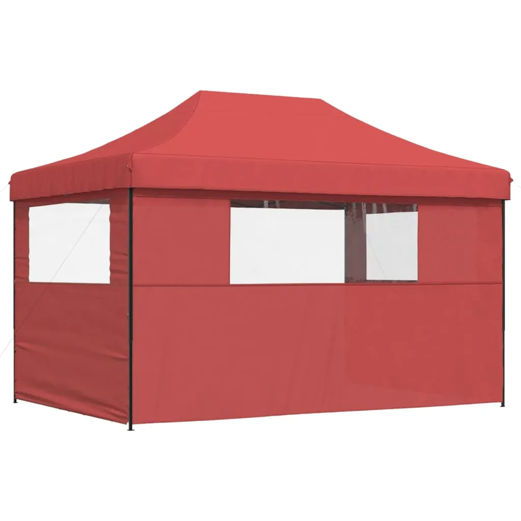 Foldable Party Tent Pop-Up with 3 Sidewalls Burgundy