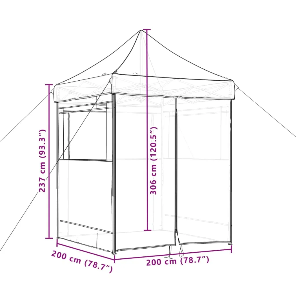 Foldable Party Tent Pop-Up with 4 Sidewalls Orange