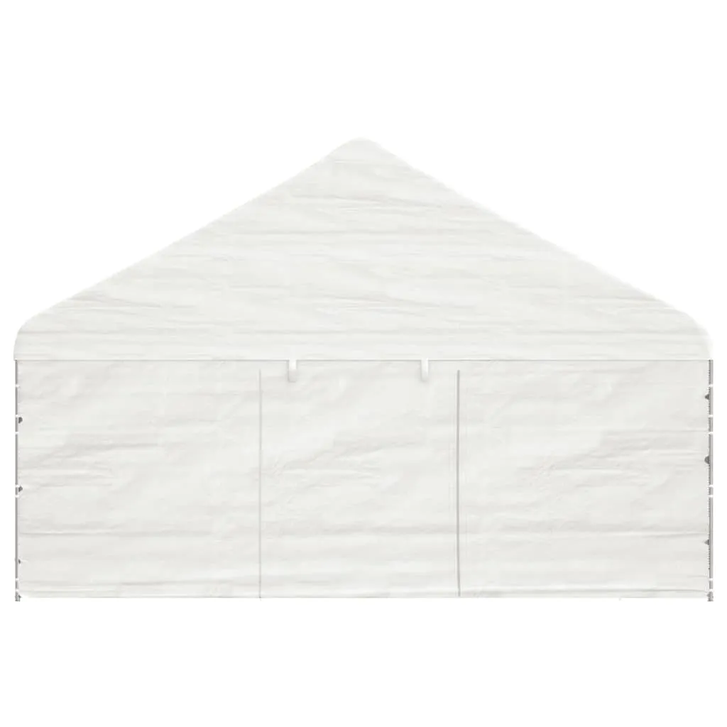 Gazebo with Roof White 5.88x2.23x3.75 m Polyethylene