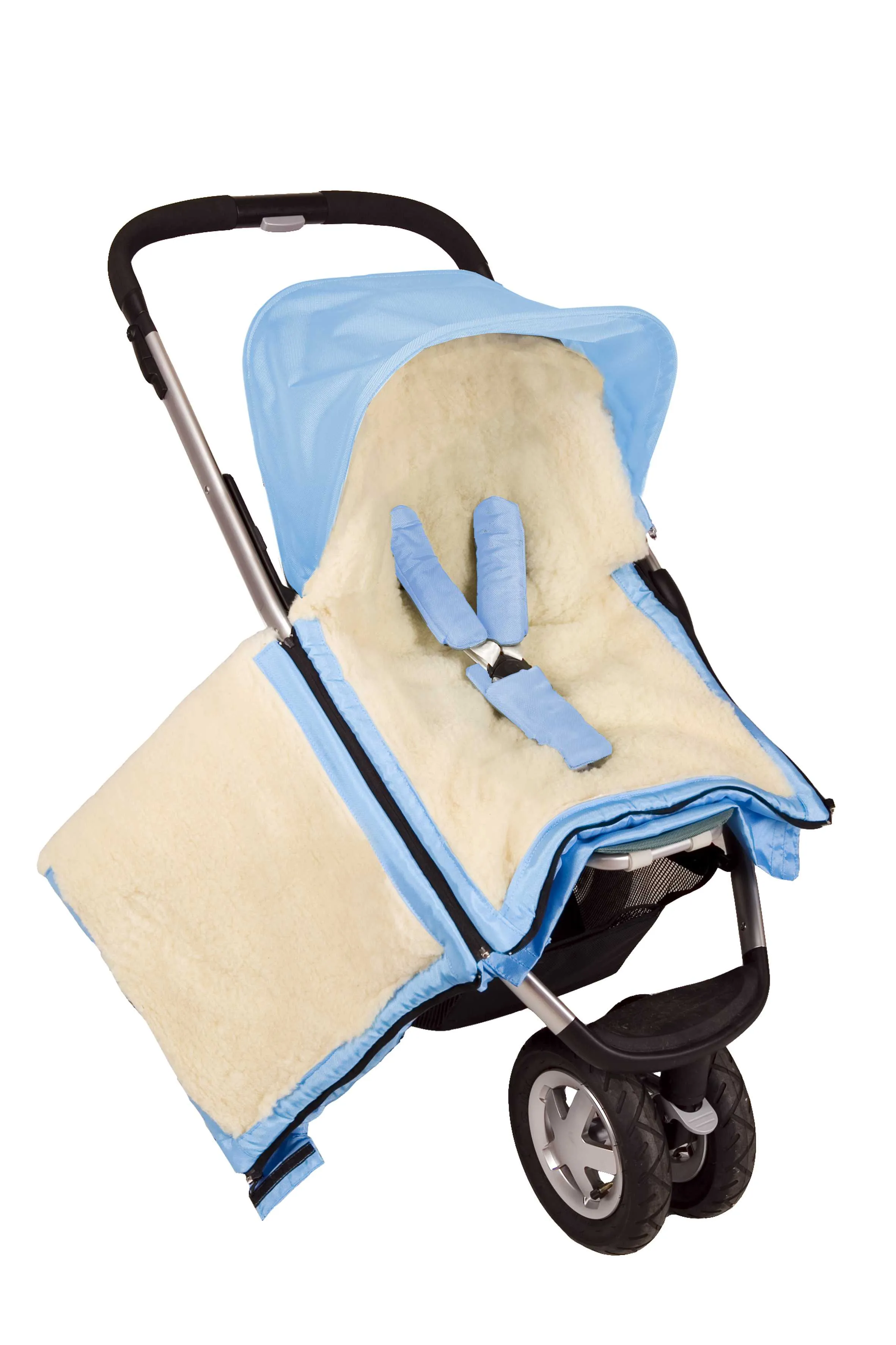 Gray Organic Wool Adjustable Footmuff