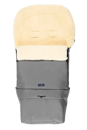 Gray Organic Wool Adjustable Footmuff