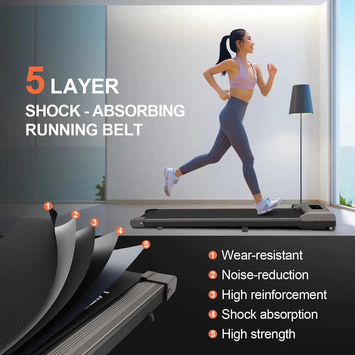 Home Fitness Code Space Saving Motorised Treadmill