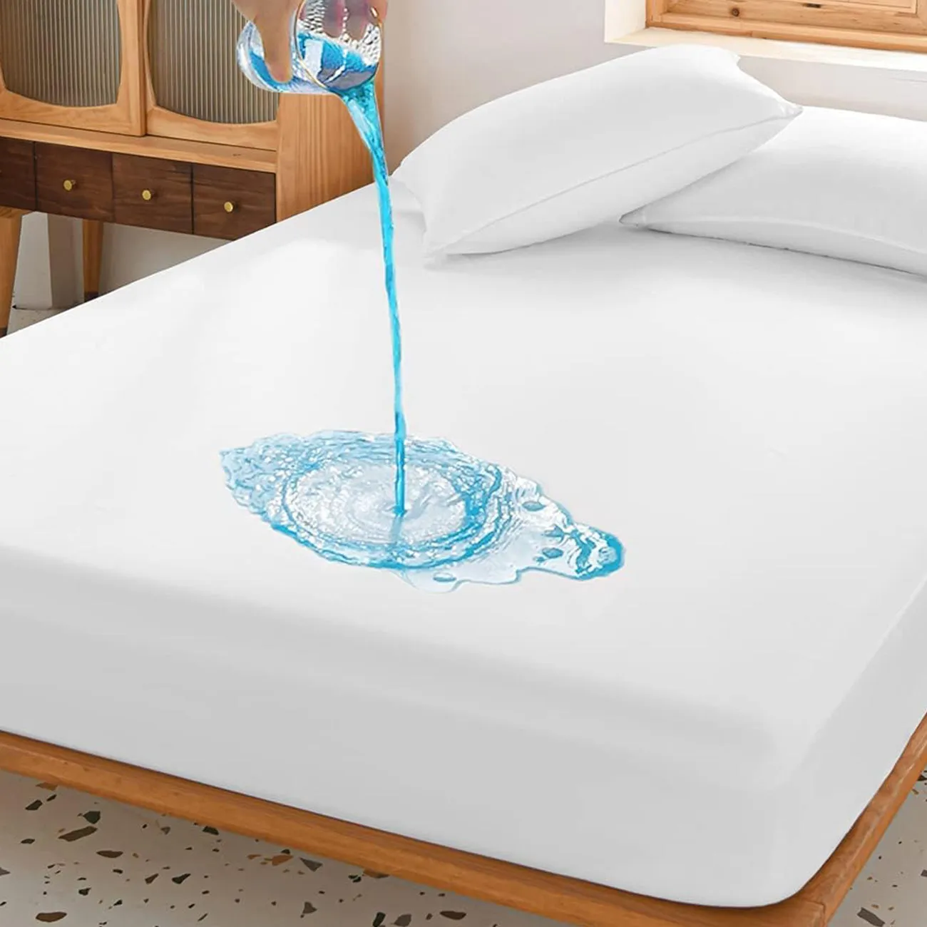 Hypoallergenic Waterproof Mattress Protector with Deep Pocket Coral Fleece 180x200 35cm