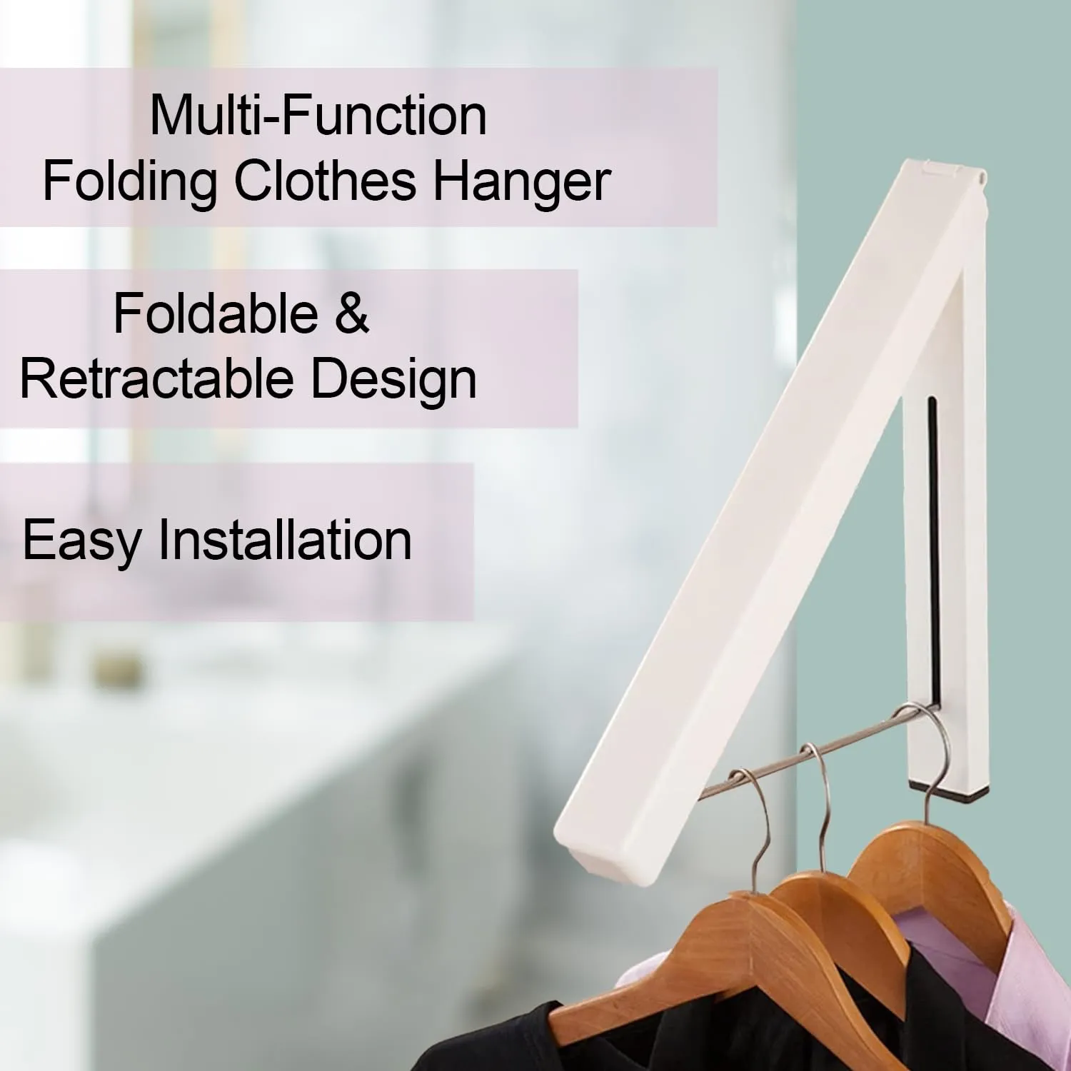 Kuber Industries Pack of 6 Cloth Drying Rack | Wall Mounted Drying Rack | Drying Rack for Toilets | Rack for Bathrooms | Clothes Rack for Bedrooms | Drilling Installation Rack | EN001 | White