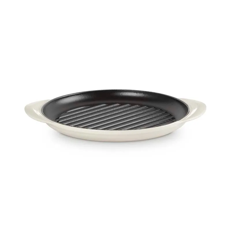 Le Creuset Classic Cast Iron Round Grill 25cm Meringue