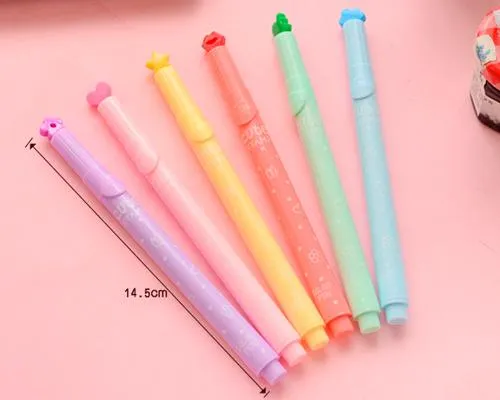 Lovely Creative Star Seal Watercolor Highlighter Marker Pen-Yellow