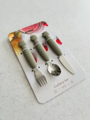 Mini & Me Cutlery Set Olive