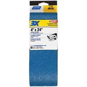 Norton 49274 Sanding Belt, 4 in W, 24 in L, 120 Grit, Very Fine, Zirconia Aluminum Abrasive :PK  5: QUANTITY: 1